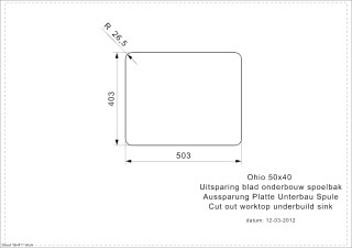 Ohio 50x40 Undermount Cut Out