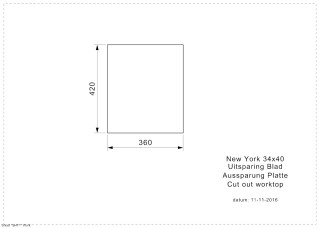 New York 34x40 Inset Cut Out