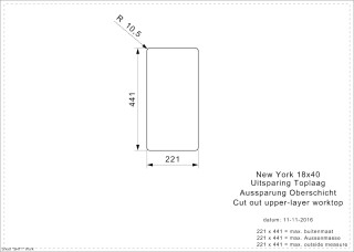 New York 18x40 Flush Cut Out