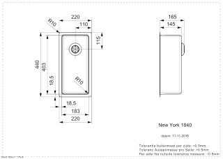 New York 18x40 L Line Drawing